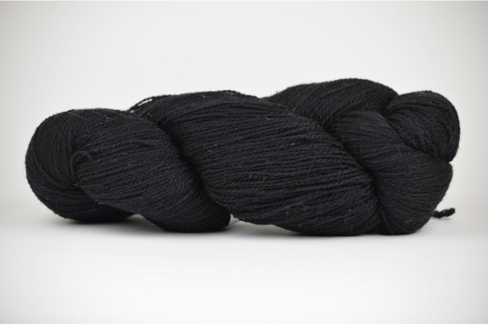 Wełna estońska 8/2 - czarna - 236g