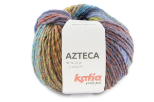 Katia Azteca  - 7882 - Rubinowa czerwień-Zielony liść-Niebieski liliowy