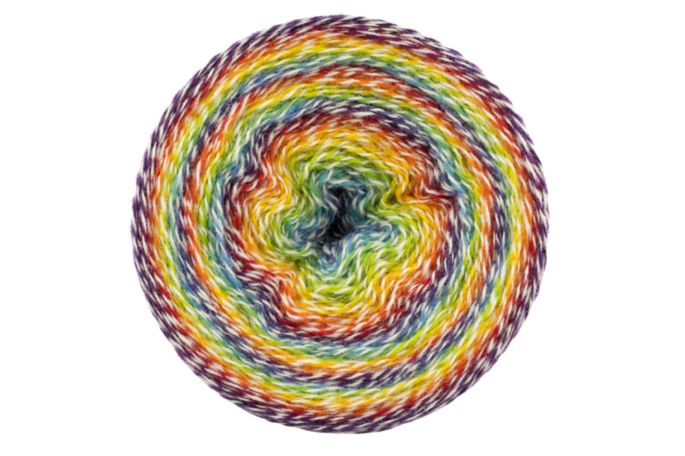 Wełna estońska 8/2 - Rainbow White