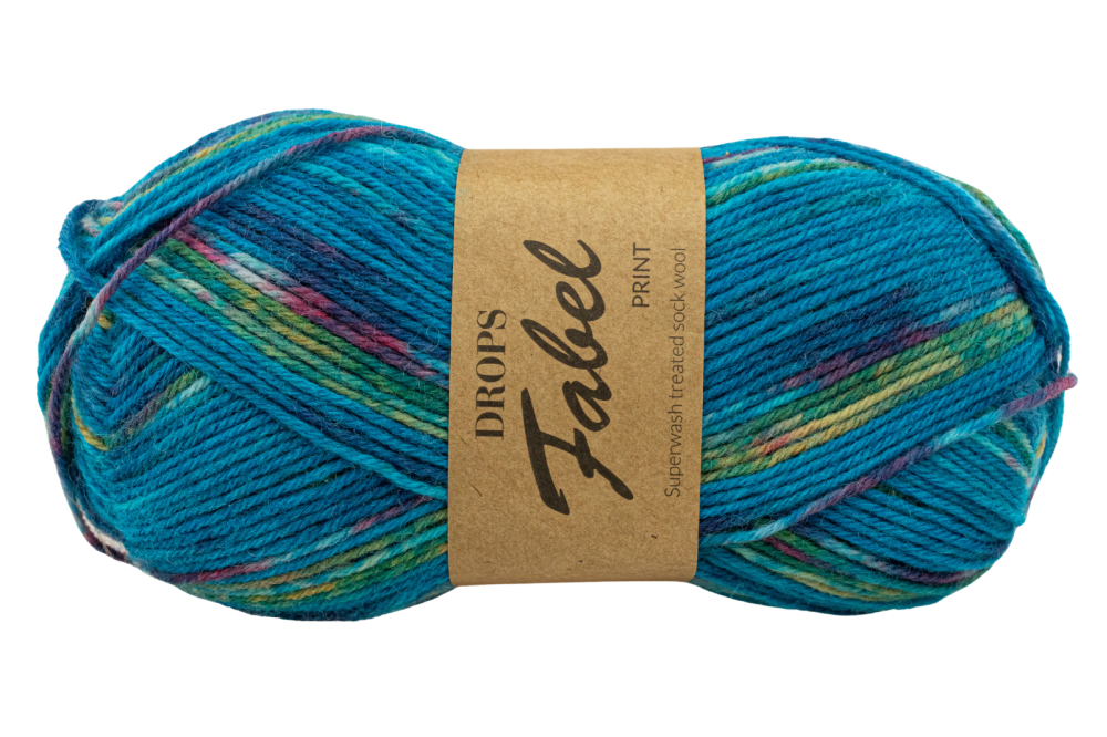 DROPS Fabel Print - błękit oceanu 162