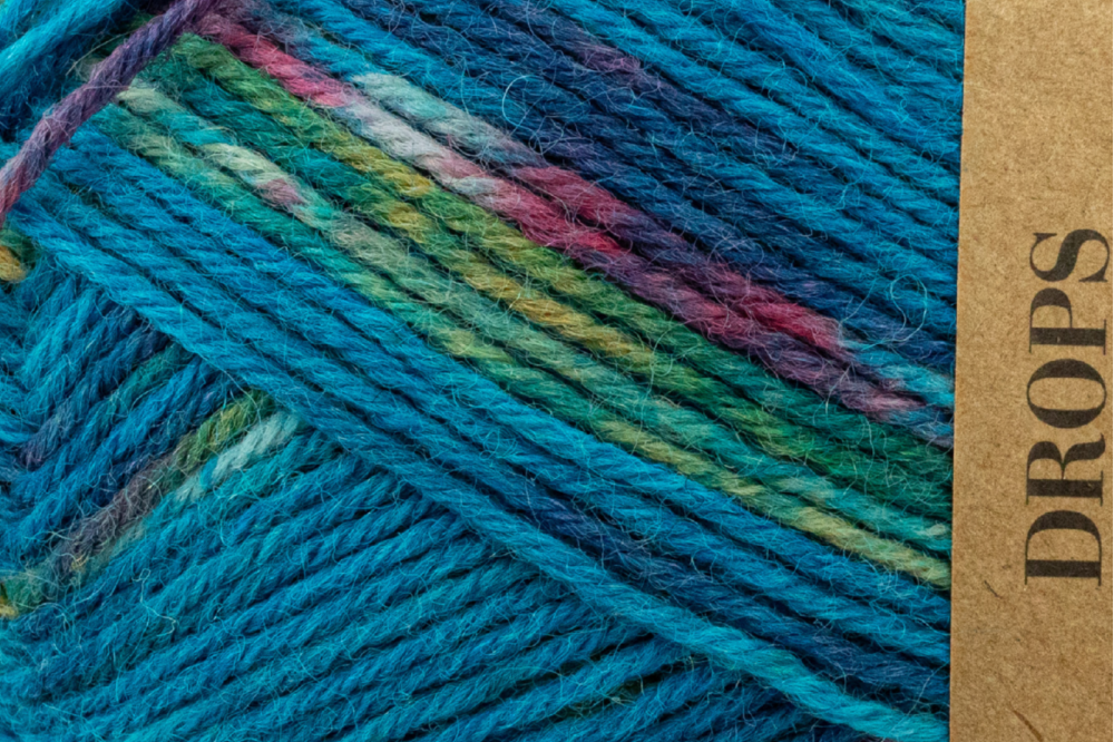 DROPS Fabel Print - błękit oceanu 162
