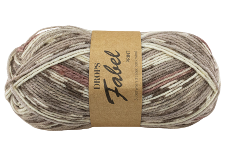 DROPS Fabel Print - mleczna czekolada 912